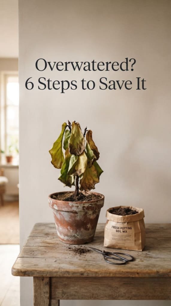 How to save an overwatered plant step by step