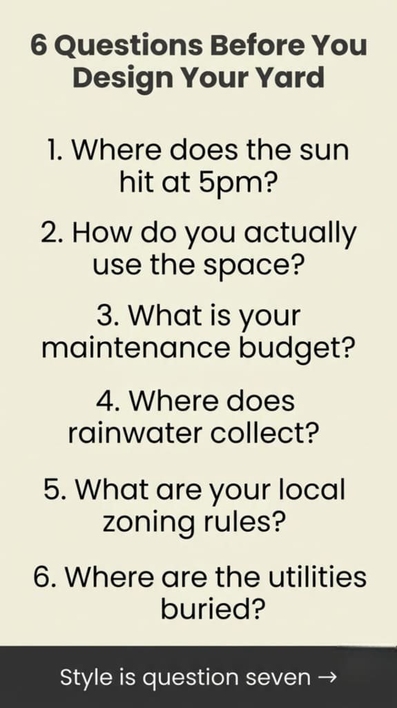 Six questions to answer before designing your yard